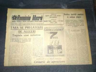 ZIARUL ROMANIA LIBERA 10 FEBRUARIE 1965 foto
