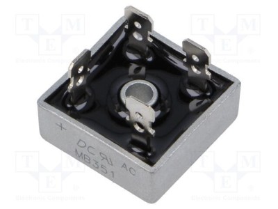 Punte redresoare monofazată DC COMPONENTS Urmax 100V 35A 400A MB-25 foto