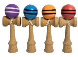 Cumpara ieftin Joc mini Kendama multicolor 12 cm din lemn, bila cu snur
