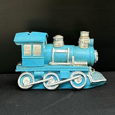 Pușculiță locomotivă decorativă albastră din rășină &amp;ndash; China foto