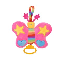 Jucarie pentru patut, Fluture cu muzica, suspendabil, Multicolor, ATU-082370