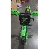 AIYAPLAY Motocicletă electrică copii 12V cu 2 roți auxiliare detașabile, 2 motoare, suspensie spate, muzică, 3 km/h, 3-6 ani, Verde | Aosom Romania