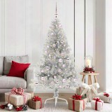 VidaXL Pom de Crăciun artificial pre-iluminat Argintiu 180 cm PET 3397208