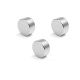 Set 3 magneti foarte puternici, gri, disc, simplu, 15 mm X 4 mm