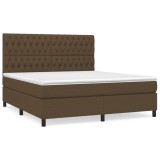 Cumpara ieftin Pat continental cu saltea maro inchis 180x200cm material textil