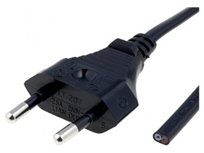 Cablu de Alimentare PVC 2x0,75mm2 2,5m Negru foto