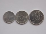 LOT 3 MONEDE 1,5,10 pennia Finlanda, Europa