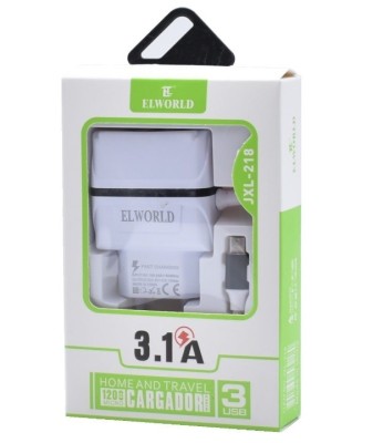 Incarcator Universal Usb cu 3 Porturi si Cablu Micro Usb Elworld JXL 218 foto