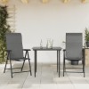 Set 2 Scaune Gradina Rabatabile Poliratan Gri, Reglabile, Pliabile 69x54.5x111 cm, Max 110kg/scaun