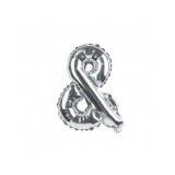 Balon Folie Simbol &quot;&amp;&quot; Argintiu - 40 cm