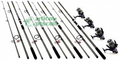 Set 4 Lansete Crap 3,9m cu 4 Mul COOL ANGEL BOBO 6000 cu 11 Rul. Si Baitrunner foto