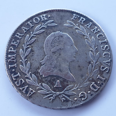 Austria 20 kreuzer 1808 A/ Viena argint Francisc l foto