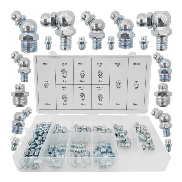 Set nipluri pentru gresare, 110 piese, M6 -M10, Verke