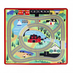 Covoras de joaca cu masinute Circuitul Melissa &amp;amp;amp; Doug, 99 x 91 cm, Multicolor foto