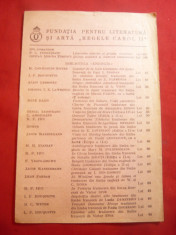 Catalogul Ed. Fundatia pt.Literatura si Arta Regele Carol II pana in 1939 ,8 pag foto