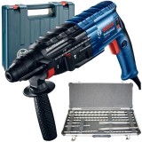 Bosch GBH 240 + Makita - D-42385 - Rotopercutor SDS-Plus 790 W 2.7 J valiza plastic + Set SDS-Plus 8 burghie 2 dalti cutie metal