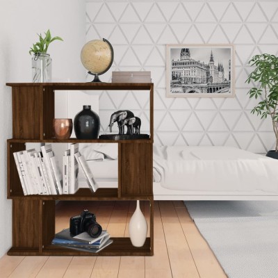 Bibliotecă/Separator, stejar maro, 80x24x96 cm , lemn prelucrat foto