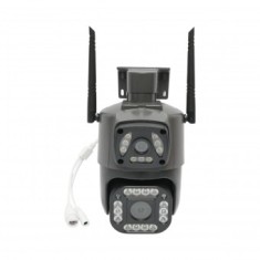 Camera de supraveghere lentila duala 4MP 1080P, WIFI &amp; 4G, PTZ cu senzor de miscare, detectie umana si aplicatie V380 Pro