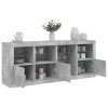 Servantă cu lumini LED, gri beton, 164x37x67 cm