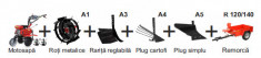 Pachet Motosapa pe benzina, MS 7-80-F3 +roti metalice + rarita reglabila + plug... foto