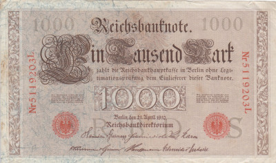 GERMANIA 1.000 marci 1910 VF+!!! foto