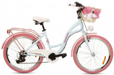Bicicleta copii Goetze? Style 6 viteze Roata 24&amp;quot; 125-165 cm inaltime, Albastru/Roz foto