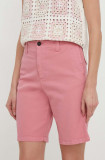 Cumpara ieftin North Sails pantaloni scurti femei, culoarea roz, neted, high waist, 074775