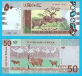 Sudan (pick 75) 50 Pounds 2017 UNC; Faună sălbatică și domestică