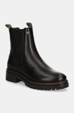 Barbour ghete chelsea de piele Evie femei, culoarea negru, cu platforma, LFO0575BK52