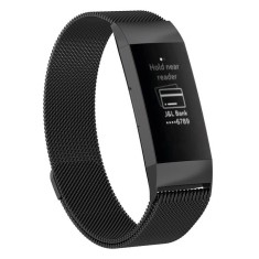 Curea metalica magnetica Edman pentru Fitbit Charge 3 / 4, marimea S, Negru