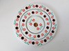 Suport Lumanari Lemn Pictat Manual, Floral Rustic, 19cm, Decor Etnic