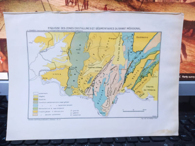 Esquisse des zones cristallines et sedimentaires du Banat Meridional c. 1940 111 foto