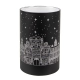 Cumpara ieftin Candela Craciun sticla alba neagra cu led 9x16 cm