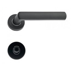 M&acirc;ner pentru uși de interior - M1074 - negru mat cu rozetă WC
