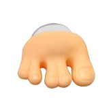 Suport de Baie, Multifunctional, pentru Periute/Cabluri, din PVC, cu Ventuza, Model Picior, 4 x 6.5 cm, Crem