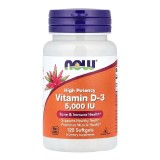 Vitamina D3, 5000 IU, 120 gelule moi, Now Foods