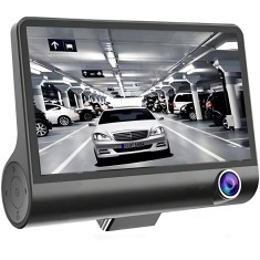 Camera Auto Tripla Fata, Interior, Spate, 4&quot;, Full HD, Design Tip Monitor, Negru