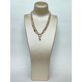 Cumpara ieftin Colier reglabil perle cultura roz Royal, argint 925 placat aur roz, 45-90cm, Made in Italy