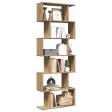 Bibliotecă/separator 6 nivel stejar artizanal 70x24x193 cm lemn