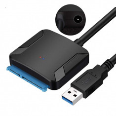 Adaptor USB 3.0 la HDD SATA (2.5 + 3.5) cu alimentator foto
