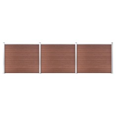 Set panouri gard, 526x146 cm, maro, WPC
