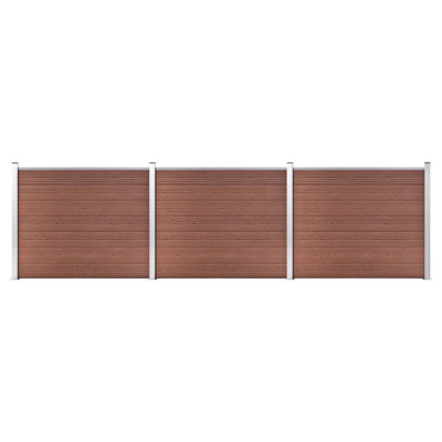 Set panouri gard, 526x146 cm, maro, WPC foto