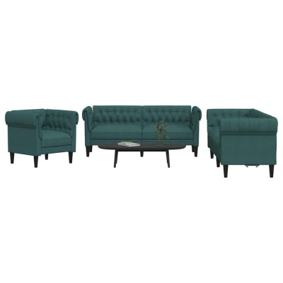 Set canapele, 3 piese, verde &amp;icirc;nchis, material textil foto