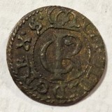 Livonia 1 schilling/ solidus 1663 argint ocupatie Suedia Karol Xl
