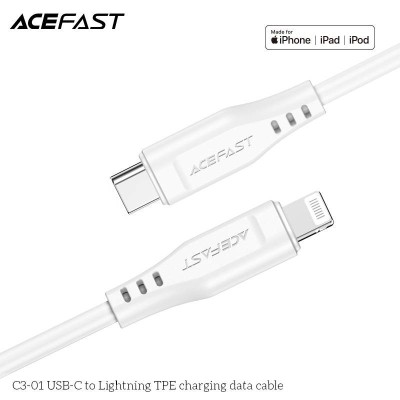 Cablu Acefast type c - lightning C3-01 alb foto