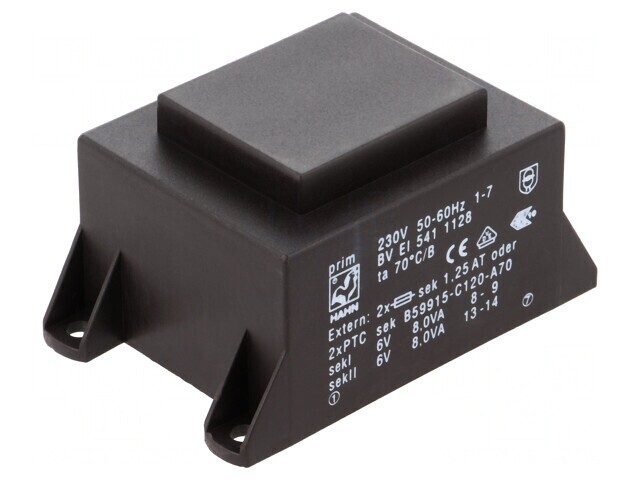 Transformator &icirc;ncapsulat 16VA 230V 6V PCB