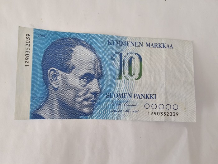 Finlanda 10 Markkaa 1986 Noua