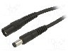 Cablu alimentare DC, DC 5,5/2,1 mufa, DC 5,5/2,1 soclu, negru, 5m, WEST POL - P21-C21-C100-500BK