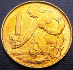 Moneda 1 COROANA - CEHIA, anul 1992 *cod 489 A - A.UNC