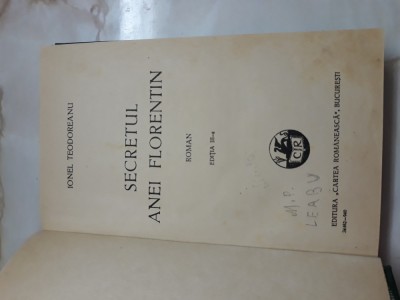 Secretul Anei Florentin - Ionel Teodoreanu foto
